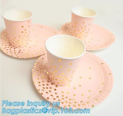 Party Supplies Plate, Cups, Spoons, Fork, Napkins, Dinner Set, Paper And Plastic Dinnerware Set, Tableware