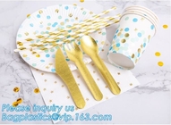 Party Supplies Plate, Cups, Spoons, Fork, Napkins, Dinner Set, Paper And Plastic Dinnerware Set, Tableware