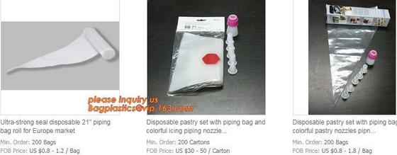 Biodegradable Pastry Piping Bags, Cake Decorating Bags, Baking Cookies Candy Supplies Kits,  Icing Bags