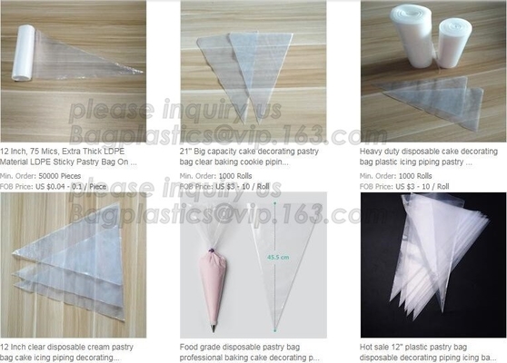 Biodegradable Pastry Piping Bags, Cake Decorating Bags, Baking Cookies Candy Supplies Kits,  Icing Bags