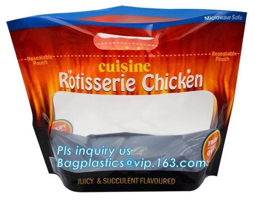 Resealable Grease Proof Bags, Grilled Chicken Bag, Stand Up Roasted  Packaging, Hot Roast Pouch Anti Fog