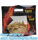 Biodegradable Stand Up Anti-Fog Hot Roast Chicken Zipper Bag Microwave Rotisserie Chicken Bag With Handle