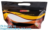 Slider Resealable Zipper, Doypack, Roast Chicken Stand Up Pouch With Vent Hole, Bottom Gusset Self Standing