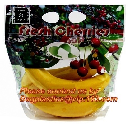 Slider Zipper Fruit Vegetable Bags, Customizable Stand Up With Handle Packing Bag, Fruits Storage Packaging