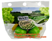 Slider Zipper Fruit Vegetable Bags, Customizable Stand Up With Handle Packing Bag, Fruits Storage Packaging