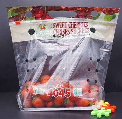 Fruit Packing Bags For Grapes Banana Vegetables Stand Up Plastic Food Bags, Stand Up Zipper Bag