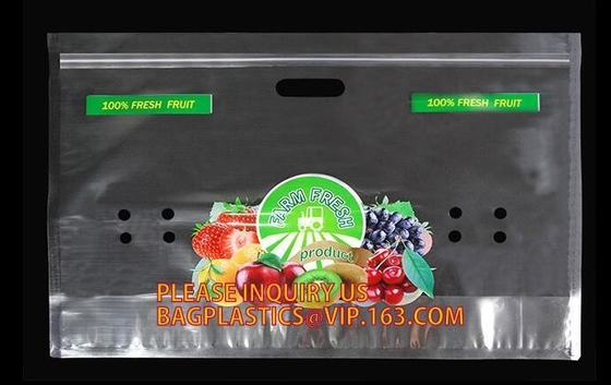 Fruit Packing Bags For Grapes Banana Vegetables Stand Up Plastic Food Bags, Stand Up Zipper Bag