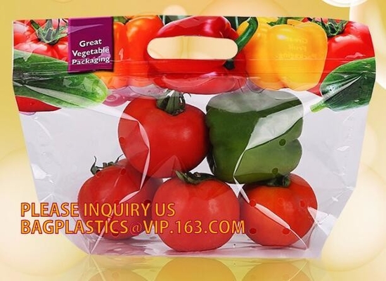 Fruit Packing Bags For Grapes Banana Vegetables Stand Up Plastic Food Bags, Stand Up Zipper Bag