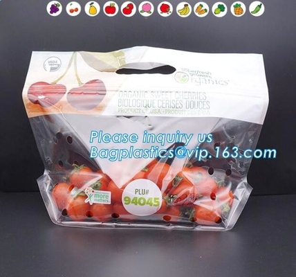 Fruit Packing Bags For Grapes Banana Vegetables Stand Up Plastic Food Bags, Stand Up Zipper Bag