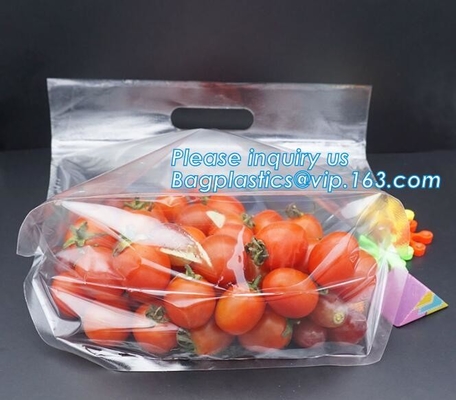 Fruit Packing Bags For Grapes Banana Vegetables Stand Up Plastic Food Bags, Stand Up Zipper Bag