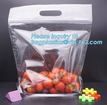 Fruit Packing Bags For Grapes Banana Vegetables Stand Up Plastic Food Bags, Stand Up Zipper Bag