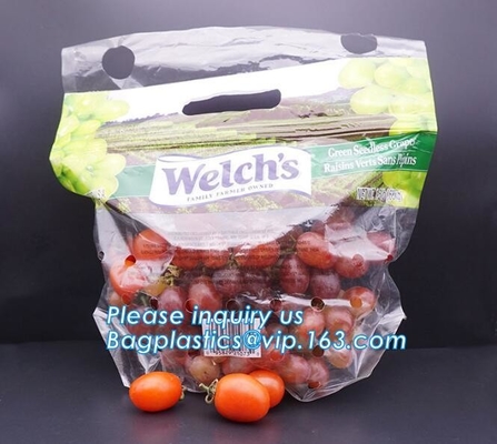 Fruit Packing Bags For Grapes Banana Vegetables Stand Up Plastic Food Bags, Stand Up Zipper Bag