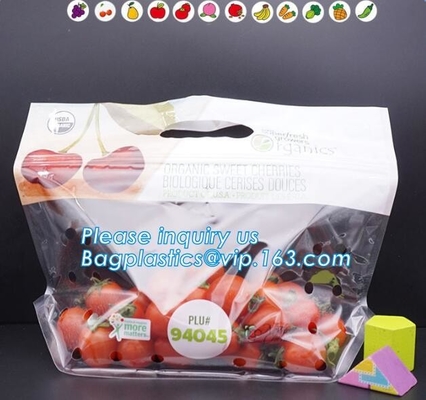 Fruit Packing Bags For Grapes Banana Vegetables Stand Up Plastic Food Bags, Stand Up Zipper Bag