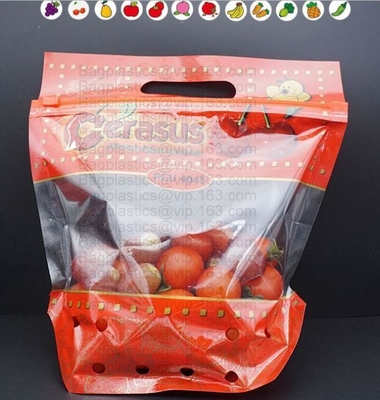 Fruit Packing Bags For Grapes Banana Vegetables Stand Up Plastic Food Bags, Stand Up Zipper Bag