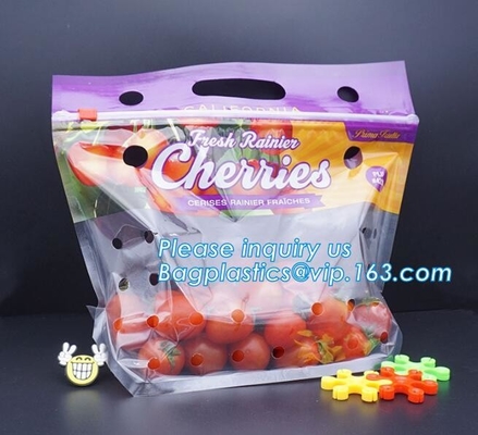 Fruit Packing Bags For Grapes Banana Vegetables Stand Up Plastic Food Bags, Stand Up Zipper Bag