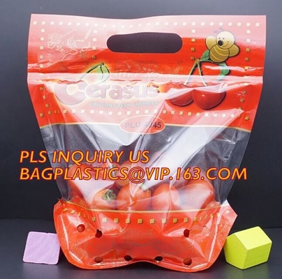 Fruit Packing Bags For Grapes Banana Vegetables Stand Up Plastic Food Bags, Stand Up Zipper Bag