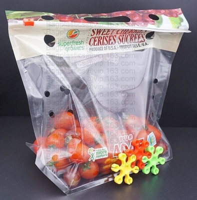 Fruit Packing Bags For Grapes Banana Vegetables Stand Up Plastic Food Bags, Stand Up Zipper Bag