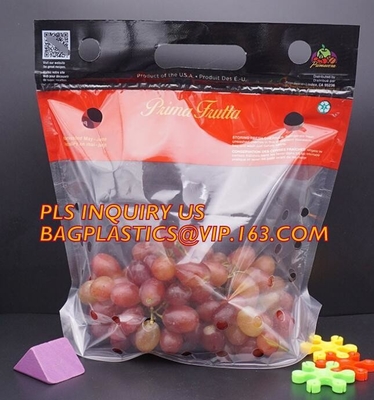 Fruit Packing Bags For Grapes Banana Vegetables Stand Up Plastic Food Bags, Stand Up Zipper Bag