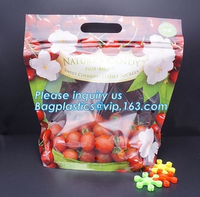 Fruit Packing Bags For Grapes Banana Vegetables Stand Up Plastic Food Bags, Stand Up Zipper Bag