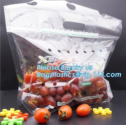 Fruit Packing Bags For Grapes Banana Vegetables Stand Up Plastic Food Bags, Stand Up Zipper Bag