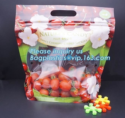 Fruit Packing Bags For Grapes Banana Vegetables Stand Up Plastic Food Bags, Stand Up Zipper Bag