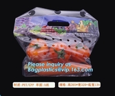 Ziplock Clear Stand Up Fruit Pouch Packaging Bags, Vented Produce Bags with zipper, retail vegetable fruit