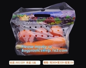 Ziplock Clear Stand Up Fruit Pouch Packaging Bags, Vented Produce Bags with zipper, retail vegetable fruit