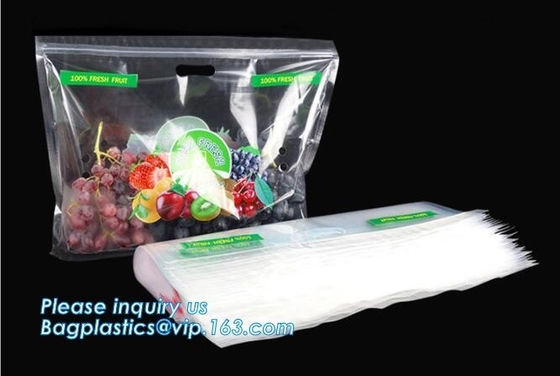 Vented Grape Pouch Bags, Vented Perforated Pepper Zipper Bags, Vented Apple Slider Bags, Air Hole Oranges Bags