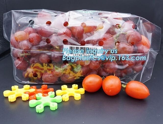 Vented Grape Pouch Bags, Vented Perforated Pepper Zipper Bags, Vented Apple Slider Bags, Air Hole Oranges Bags