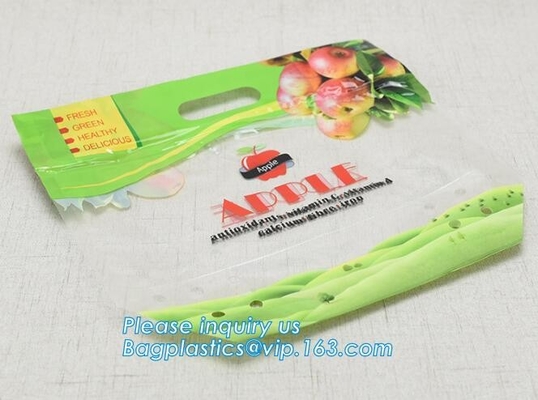 Vented Grape Pouch Bags, Vented Perforated Pepper Zipper Bags, Vented Apple Slider Bags, Air Hole Oranges Bags