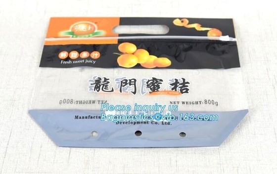 Vented Grape Pouch Bags, Vented Perforated Pepper Zipper Bags, Vented Apple Slider Bags, Air Hole Oranges Bags