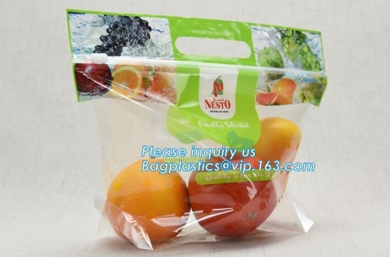 Vented Grape Pouch Bags, Vented Perforated Pepper Zipper Bags, Vented Apple Slider Bags, Air Hole Oranges Bags