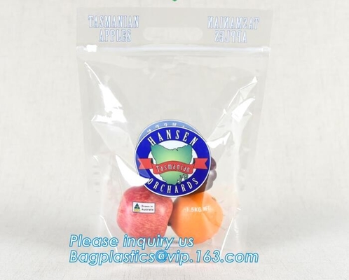 Vented Grape Pouch Bags, Vented Perforated Pepper Zipper Bags, Vented Apple Slider Bags, Air Hole Oranges Bags