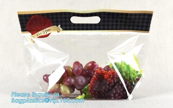 Vented Grape Pouch Bags, Vented Perforated Pepper Zipper Bags, Vented Apple Slider Bags, Air Hole Oranges Bags