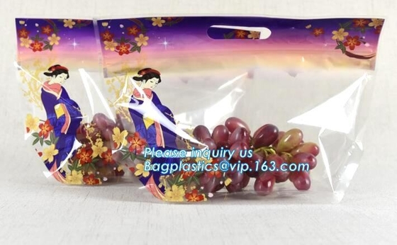 Vented Grape Pouch Bags, Vented Perforated Pepper Zipper Bags, Vented Apple Slider Bags, Air Hole Oranges Bags