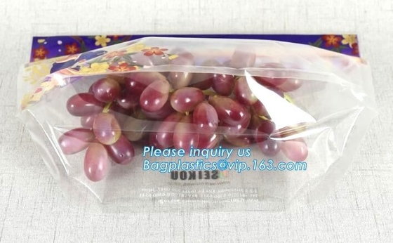 Vented Grape Pouch Bags, Vented Perforated Pepper Zipper Bags, Vented Apple Slider Bags, Air Hole Oranges Bags