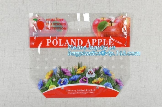 Vented Grape Pouch Bags, Vented Perforated Pepper Zipper Bags, Vented Apple Slider Bags, Air Hole Oranges Bags