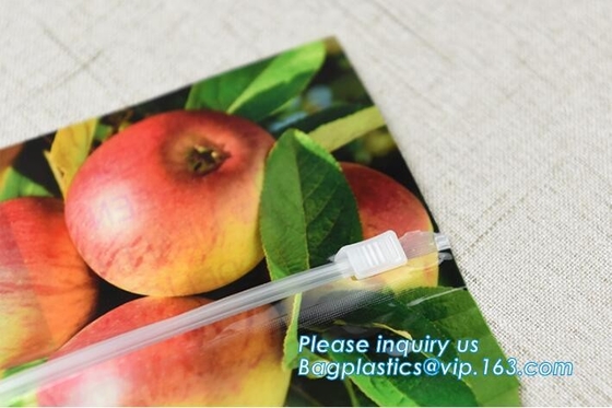 Vented Grape Pouch Bags, Vented Perforated Pepper Zipper Bags, Vented Apple Slider Bags, Air Hole Oranges Bags