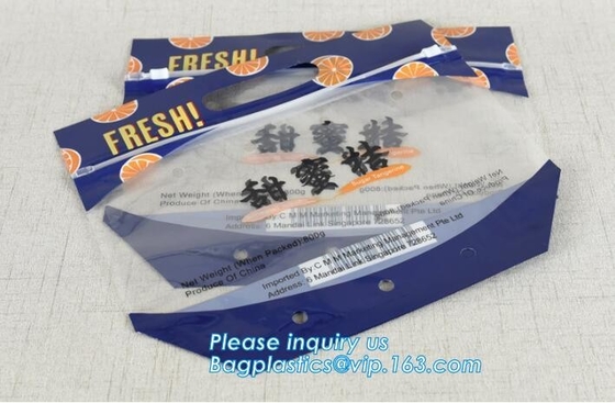 Vented Grape Pouch Bags, Vented Perforated Pepper Zipper Bags, Vented Apple Slider Bags, Air Hole Oranges Bags