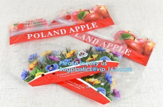 Vented Grape Pouch Bags, Vented Perforated Pepper Zipper Bags, Vented Apple Slider Bags, Air Hole Oranges Bags