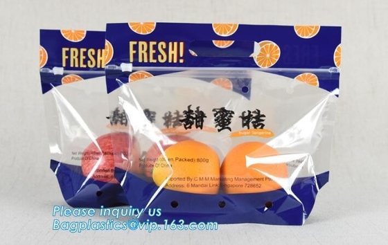 Vented Grape Pouch Bags, Vented Perforated Pepper Zipper Bags, Vented Apple Slider Bags, Air Hole Oranges Bags