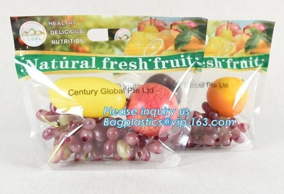 Vented Grape Pouch Bags, Vented Perforated Pepper Zipper Bags, Vented Apple Slider Bags, Air Hole Oranges Bags