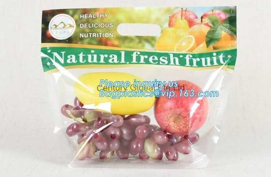 Vented Grape Pouch Bags, Vented Perforated Pepper Zipper Bags, Vented Apple Slider Bags, Air Hole Oranges Bags