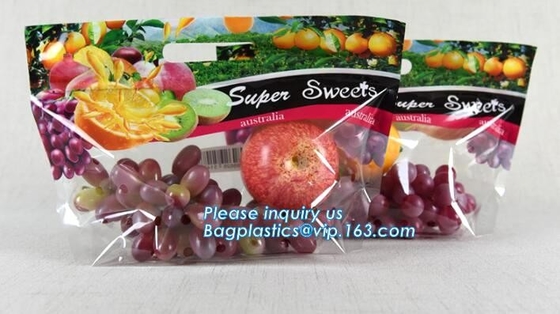 Vented Grape Pouch Bags, Vented Perforated Pepper Zipper Bags, Vented Apple Slider Bags, Air Hole Oranges Bags