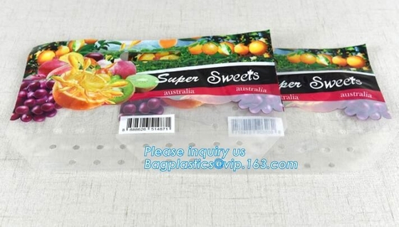 Vented Grape Pouch Bags, Vented Perforated Pepper Zipper Bags, Vented Apple Slider Bags, Air Hole Oranges Bags