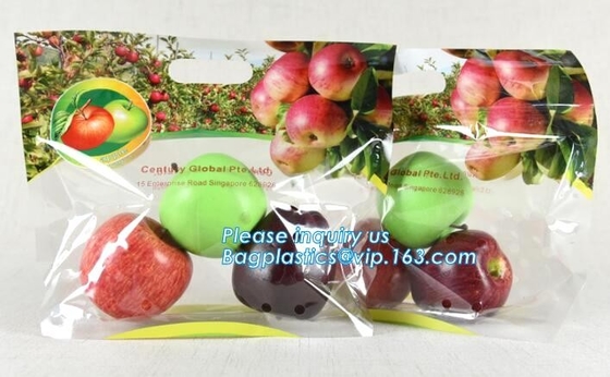 Vented Grape Pouch Bags, Vented Perforated Pepper Zipper Bags, Vented Apple Slider Bags, Air Hole Oranges Bags