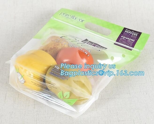 Vented Grape Pouch Bags, Vented Perforated Pepper Zipper Bags, Vented Apple Slider Bags, Air Hole Oranges Bags