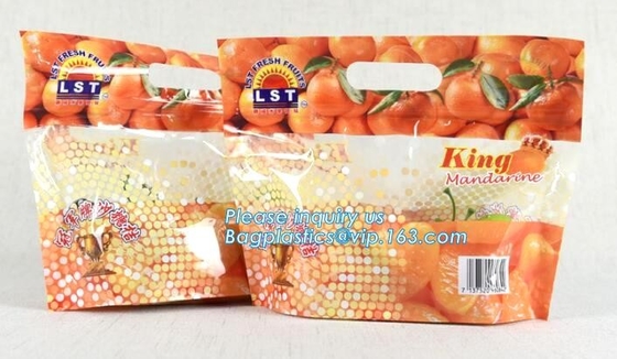 Vented Grape Pouch Bags, Vented Perforated Pepper Zipper Bags, Vented Apple Slider Bags, Air Hole Oranges Bags