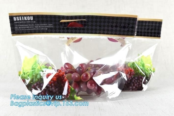 Vented Grape Pouch Bags, Vented Perforated Pepper Zipper Bags, Vented Apple Slider Bags, Air Hole Oranges Bags