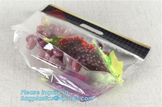 Vented Grape Pouch Bags, Vented Perforated Pepper Zipper Bags, Vented Apple Slider Bags, Air Hole Oranges Bags